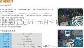 钰光自动化20管接头自动扭盖机 南京自动锁PVC管接头机械设备